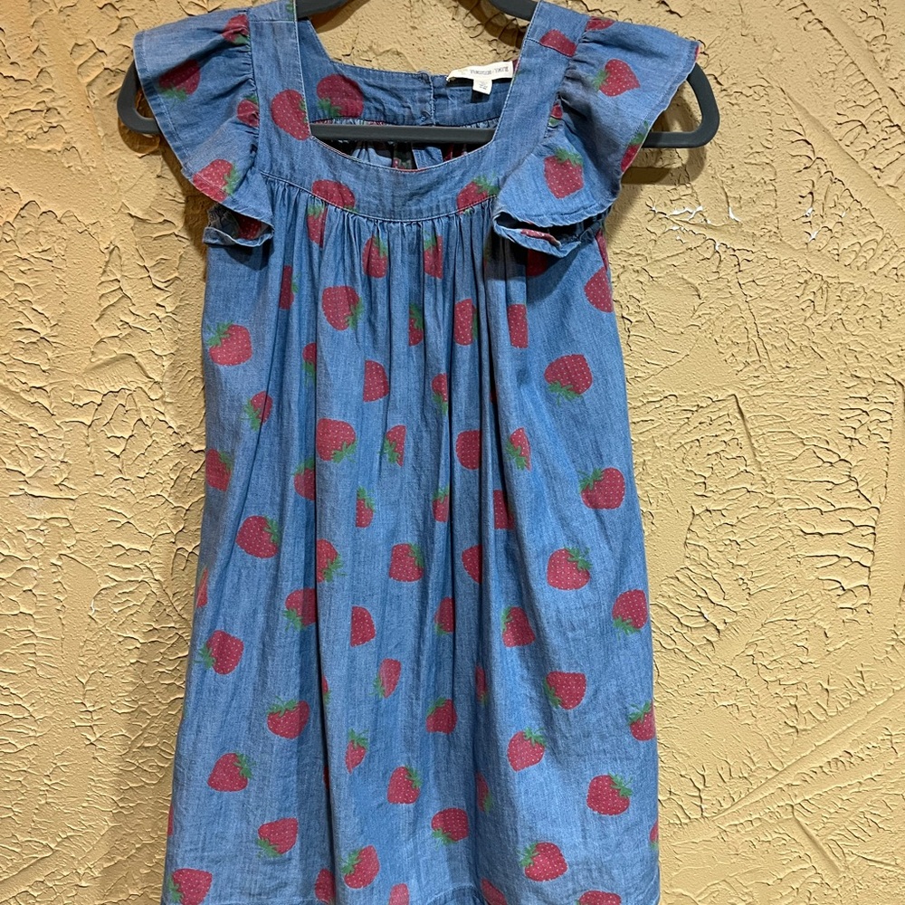 Tucker + Tate Blue Dress with Red Strawberry Print